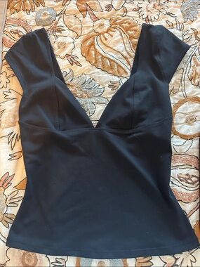 Free People Black V-Neck Bandeau Tank